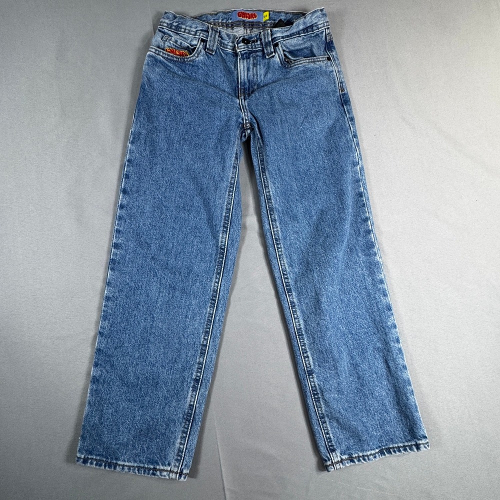 Empyre Skate Jeans Boys 24 Medium Blue Wash Straight Leg Baggy Streetwear Y2K